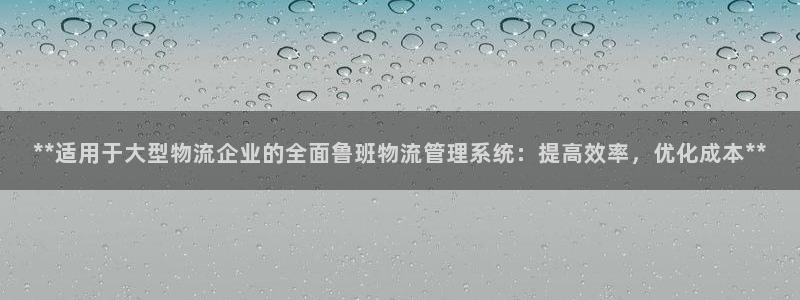 28圈百度百科：**适用于大型物流企